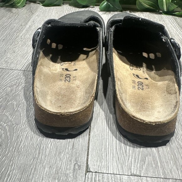 Birkenstock Womens Birkis Boston Clogs Black Birko Flor Leather Size 36 EU 5 US main image 8